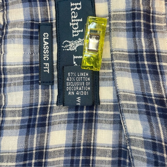 Ralph Lauren Classic Fit Cotton/Linen Blend Button Down Size XLT - Picture 8 of 11